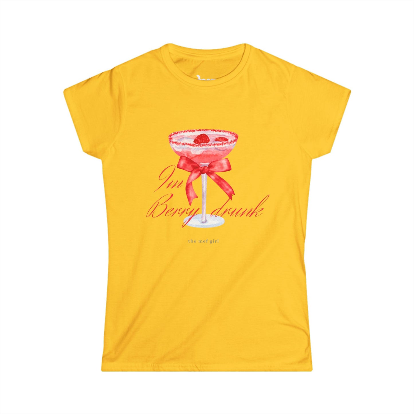🍸I'm Berry Drunk 🍓🍹 Pink Cocktail Softstyle Tee | Fun & Flirty Women's Casual Wear 😍✨