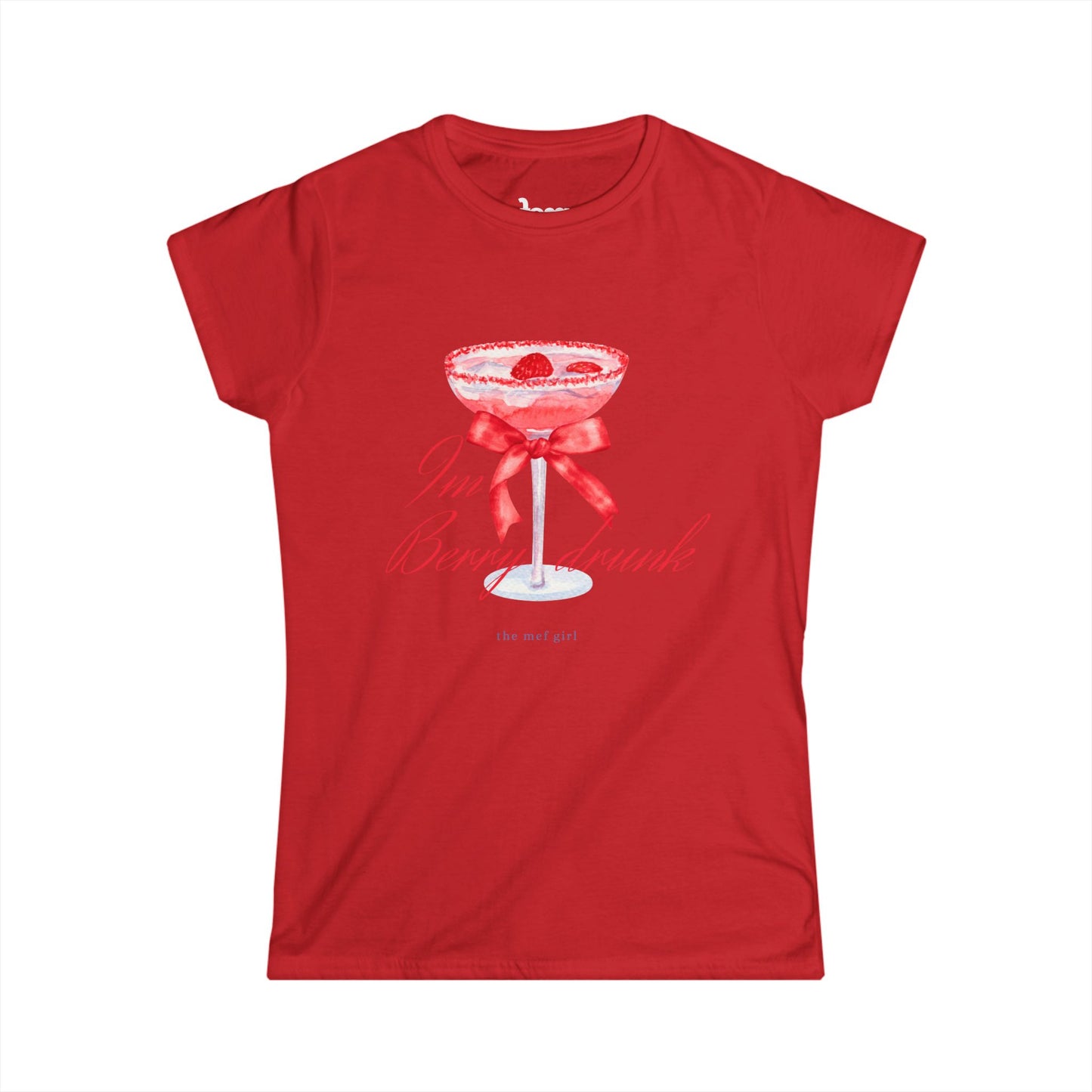 🍸I'm Berry Drunk 🍓🍹 Pink Cocktail Softstyle Tee | Fun & Flirty Women's Casual Wear 😍✨