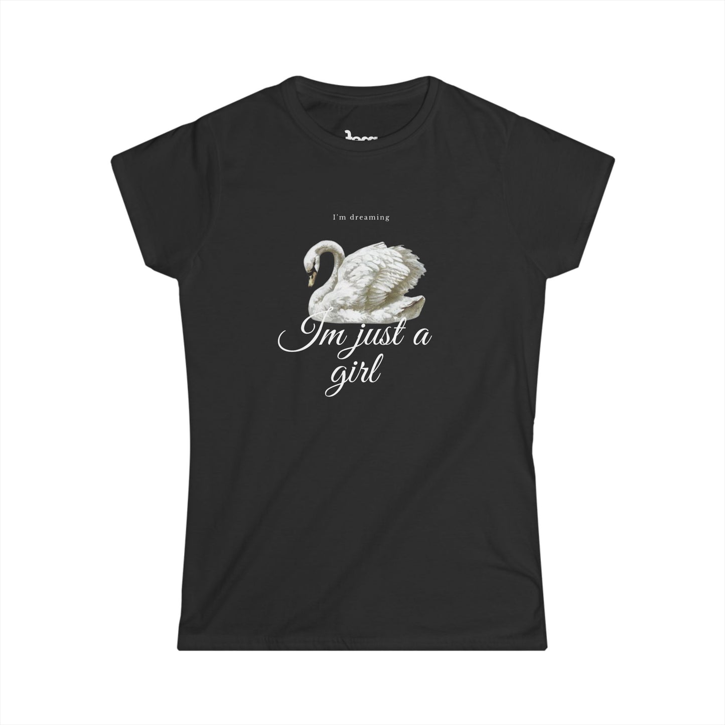 Swan Softstyle Tee 🦢✨ - I'm Just Girl 🦢 Softstyle Tee | Elegant Swan Graphic for Casual & Chic Looks ✨👚