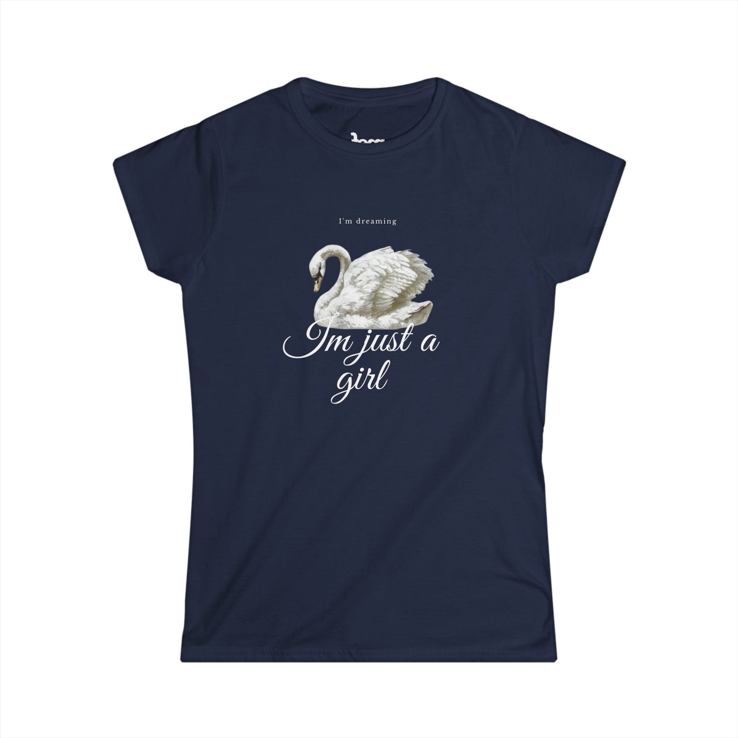 Swan Softstyle Tee 🦢✨ - I'm Just Girl 🦢 Softstyle Tee | Elegant Swan Graphic for Casual & Chic Looks ✨👚