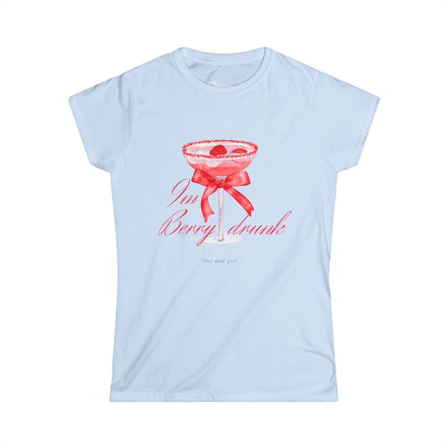 🍸I'm Berry Drunk 🍓🍹 Pink Cocktail Softstyle Tee | Fun & Flirty Women's Casual Wear 😍✨