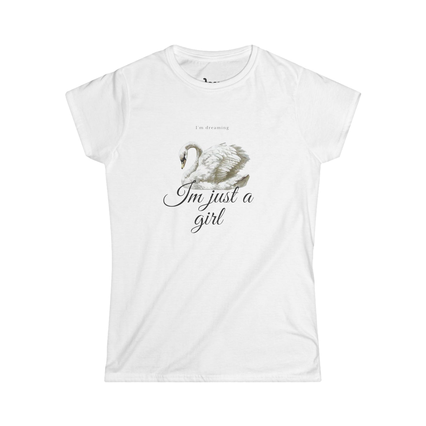 Swan Softstyle Tee 🦢✨ - I'm Just Girl 🦢 Softstyle Tee | Elegant Swan Graphic for Casual & Chic Looks ✨👚